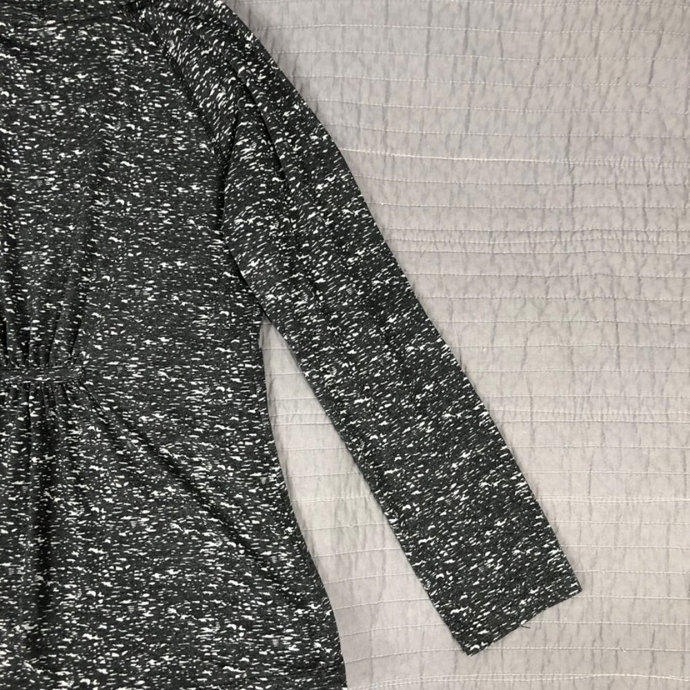 4/$15 Waterfall Cardigan Women Large Black Heather T Shirt Knit Waterfall Jacket - Picture 16 of 16